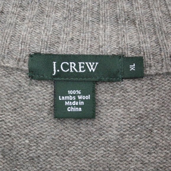 J.Crew Womens XL Lambs Wool 1/4 Quarter Zip Collared Sweater - Picture 4 of 4